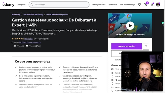 vous fournir une formation en gestion des réseaux sociaux 45 heures