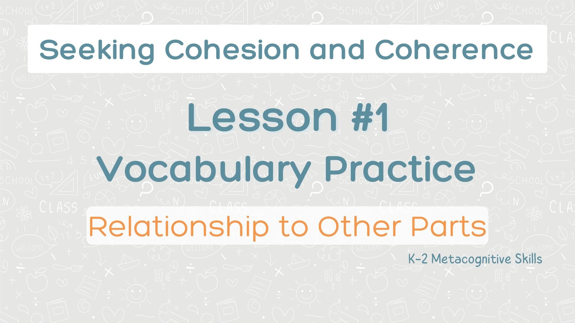 Lesson #1 Vocabulary Practice: Relationship to Other Parts video thumbnail