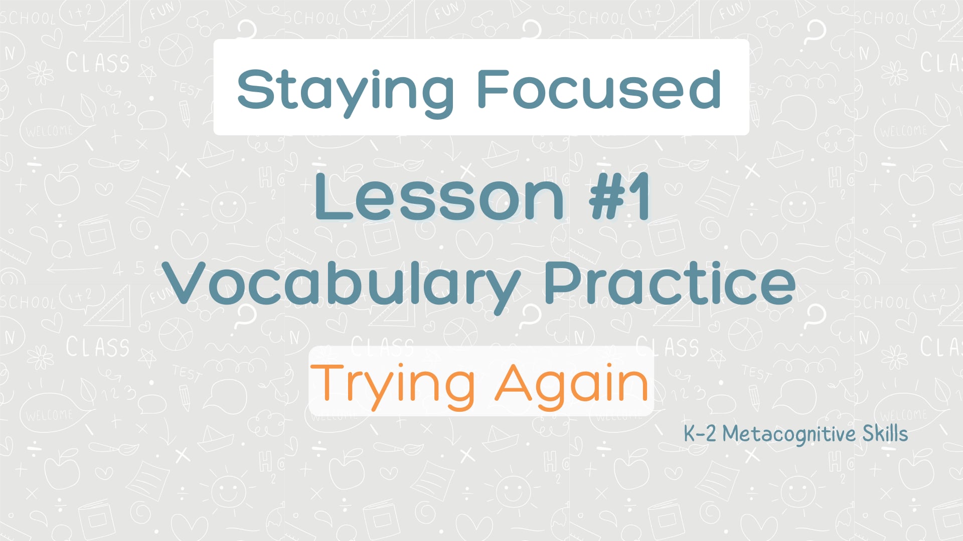 Lesson #1 Vocabulary Practice: Refocus video thumbnail