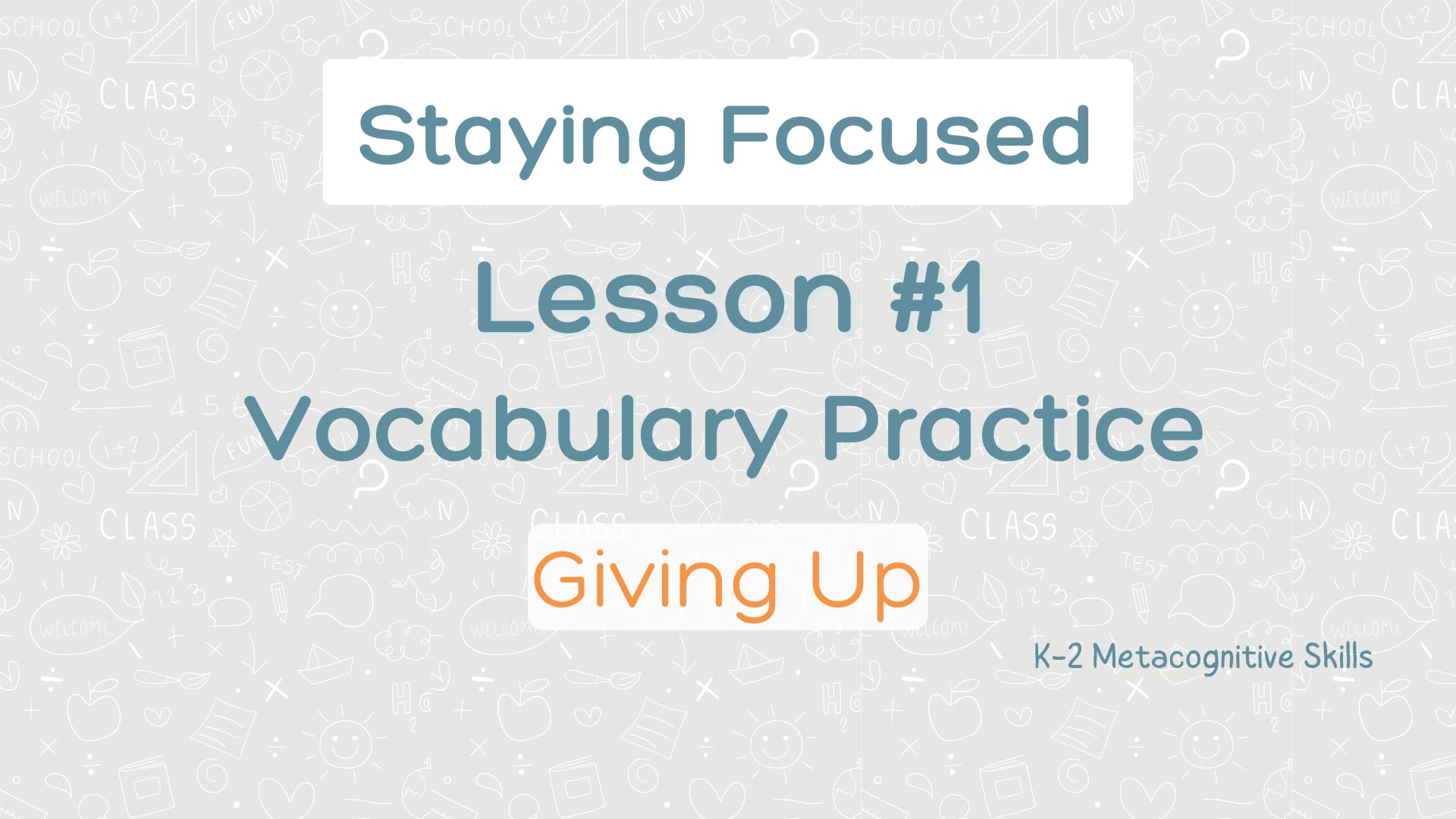Lesson #1 Vocabulary Practice: Giving Up video thumbnail