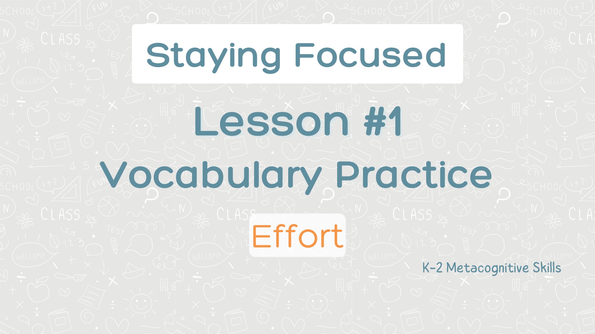 Lesson #1 Vocabulary Practice: Effort video thumbnail