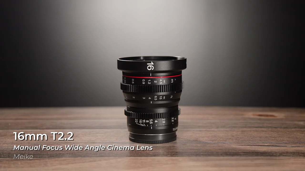 Meike 16mm T2.2 Manual Focus Wide Angle Cinema Lens MK16T2.2M43 Meike 16mm T2.2 Manual Focus Wide Angle Cinema Lens MK16T2.2M43