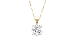 3.00 Carat Lab-Grown Diamond Solitaire Necklace in 14kt Yellow Gold
