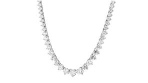 15.00 ct. t.w. Graduated Lab-Grown Diamond Tennis Necklace in 14kt White Gold