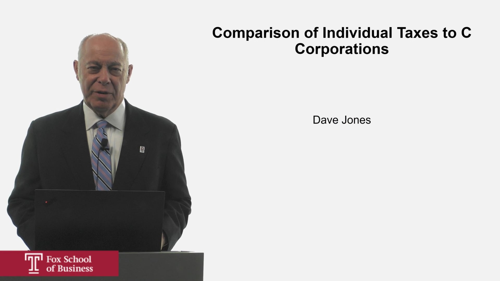 Comparison of Individual Taxes to C Corporations