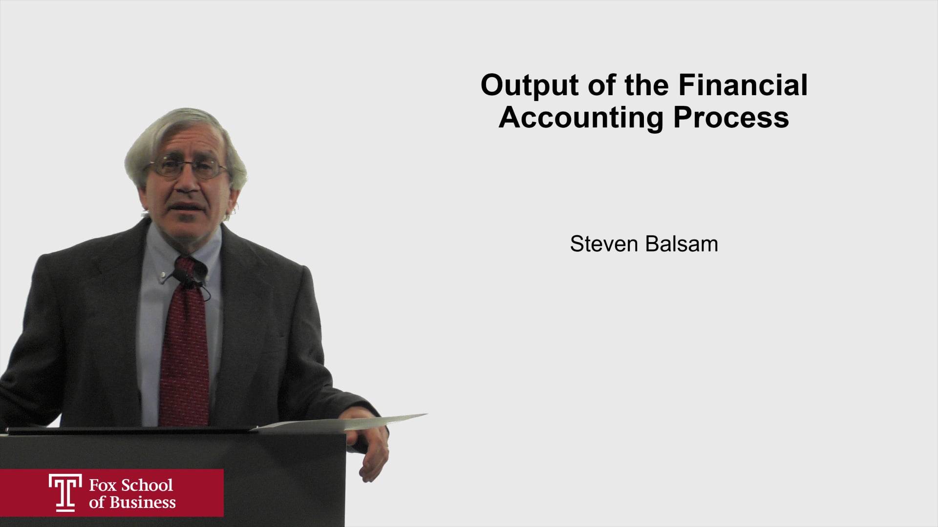 Output of the Financial Accounting Process
