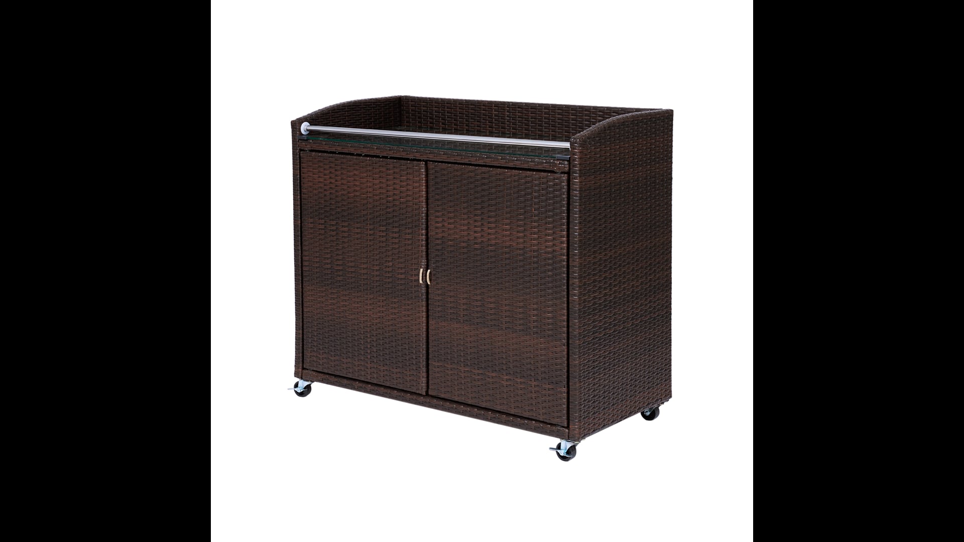 Veronica PE Rattan Bar Serving Cart Tropical Outdoor