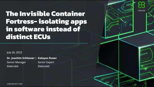 The invisible container fortress – isolating apps in software instead of distinct ECUs