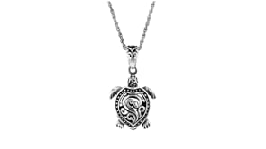 Sterling Silver Turtle Jewelry Set Necklace and Drop Earrings