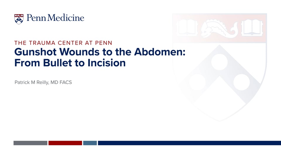 Watch video titled Gunshot Wounds to the Abdomen: From Bullet to Incision on Vimeo