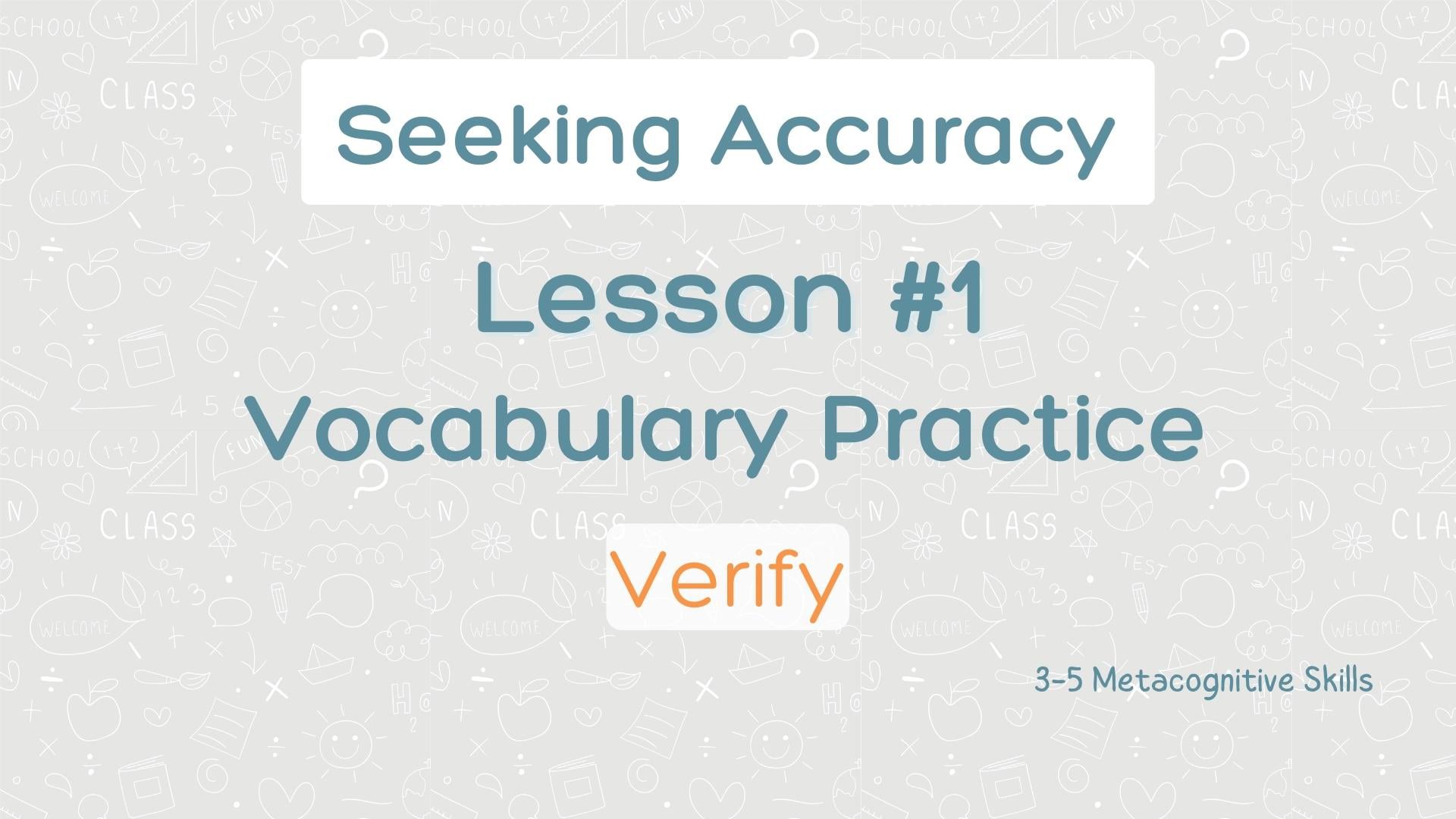 Lesson #1 Vocabulary Practice: Verify video thumbnail