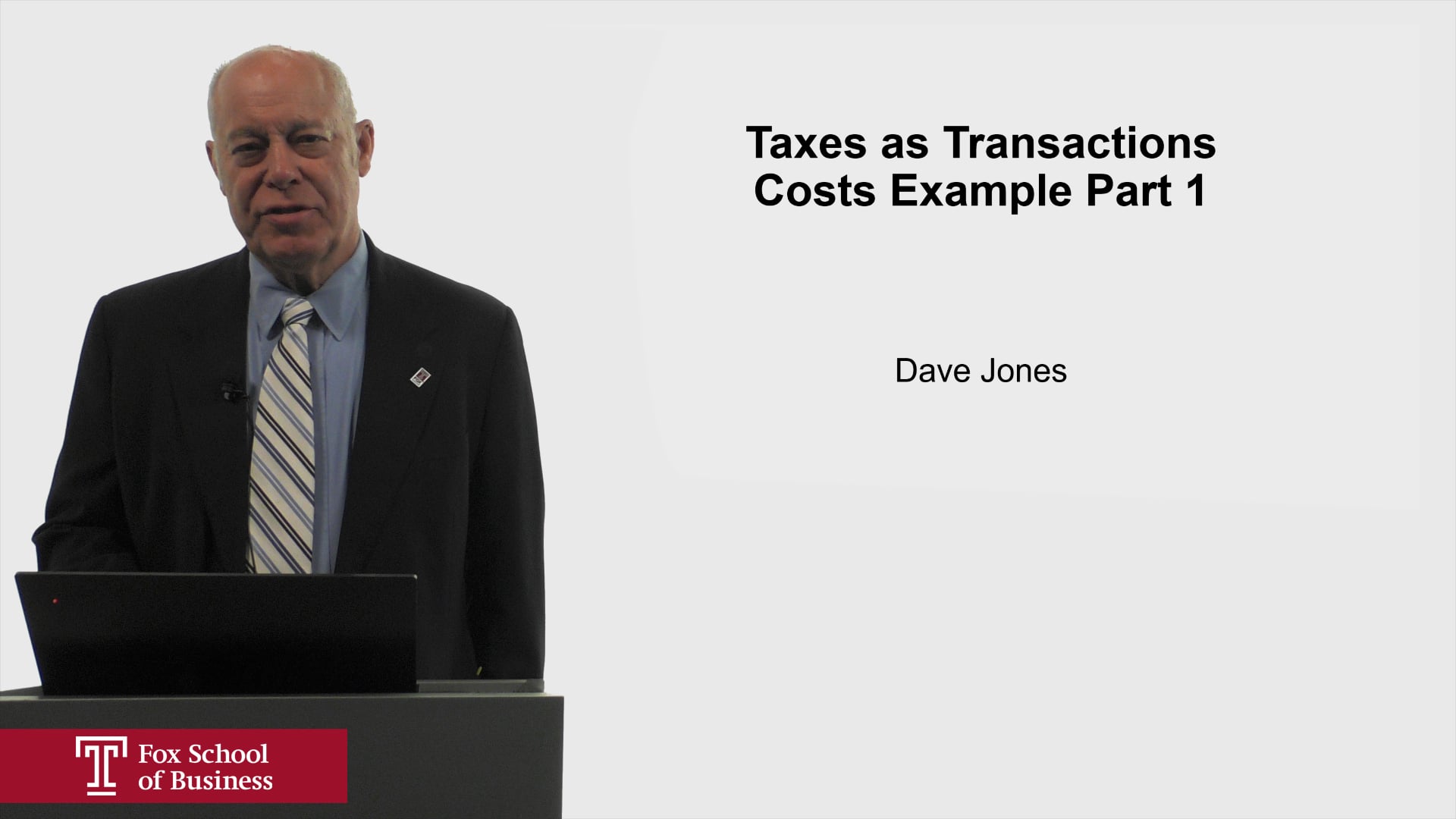 Taxes as Transactions Costs Example Part 1