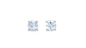 80 ct. t.w. Round Aquamarine Stud Earrings with Teacup Settings in Sterling Silver