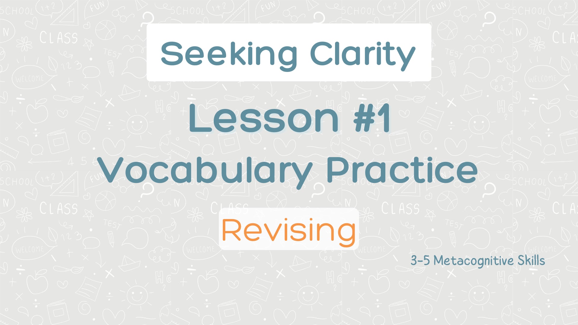 Lesson #1 Vocabulary Practice: Revising video thumbnail