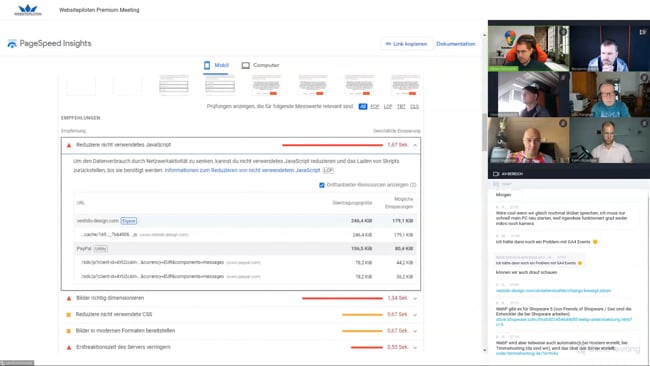 Pagespeed, Hosting, Negativbeispiel von Conversion Einrichtung, Conversion Daten, Übergang von GA3 auf GA4 mit Michael Klein vom 27.07.23