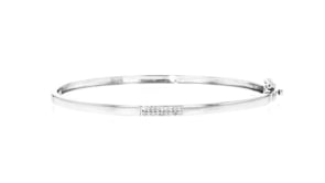 10 ct. t.w. Pave Diamond Bangle Bracelet in Sterling Silver