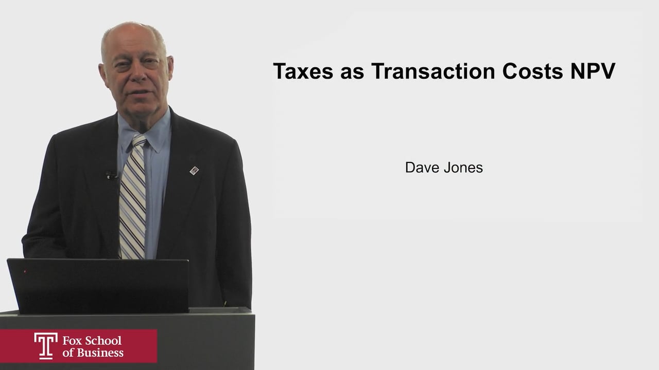 Taxes as Transaction Costs NPV
