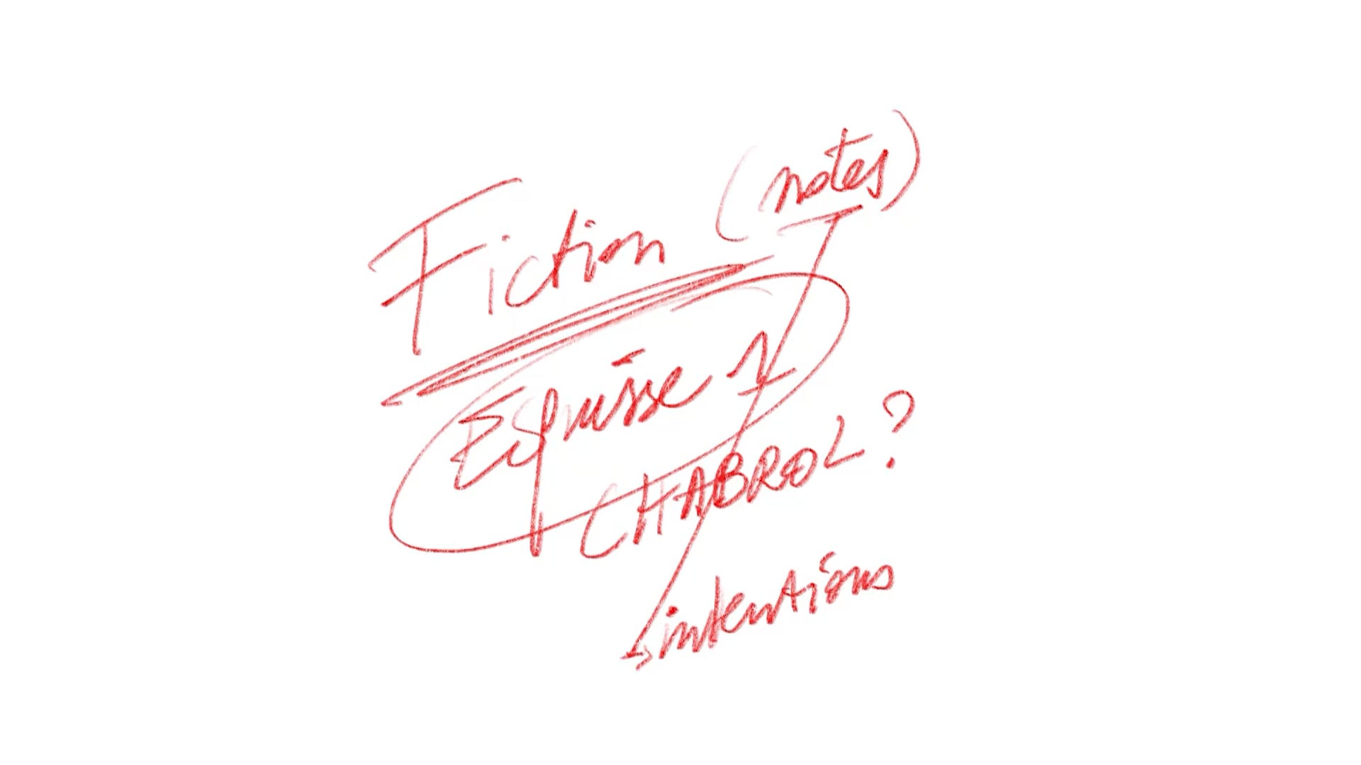 Fiction 1 - Esquisse/Intentions