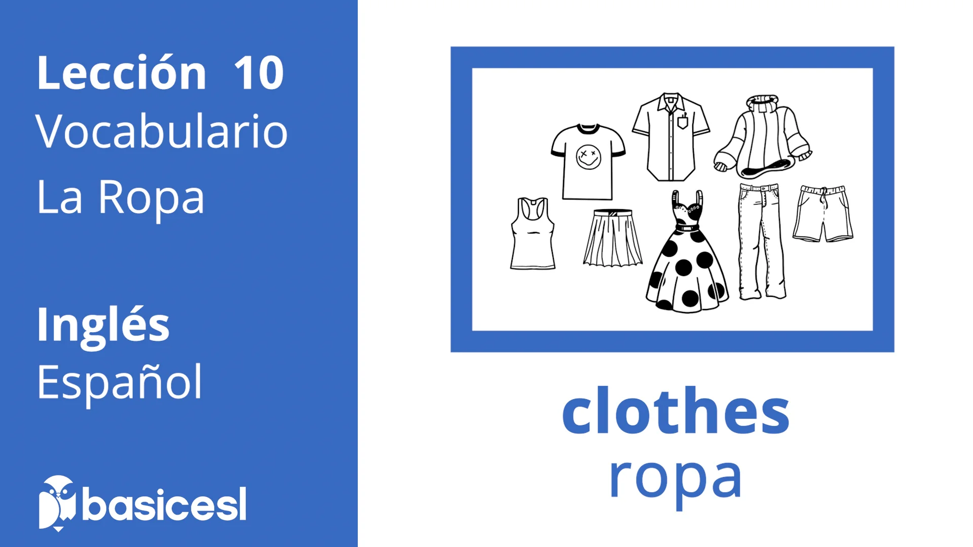 La ropa en ingles y online español