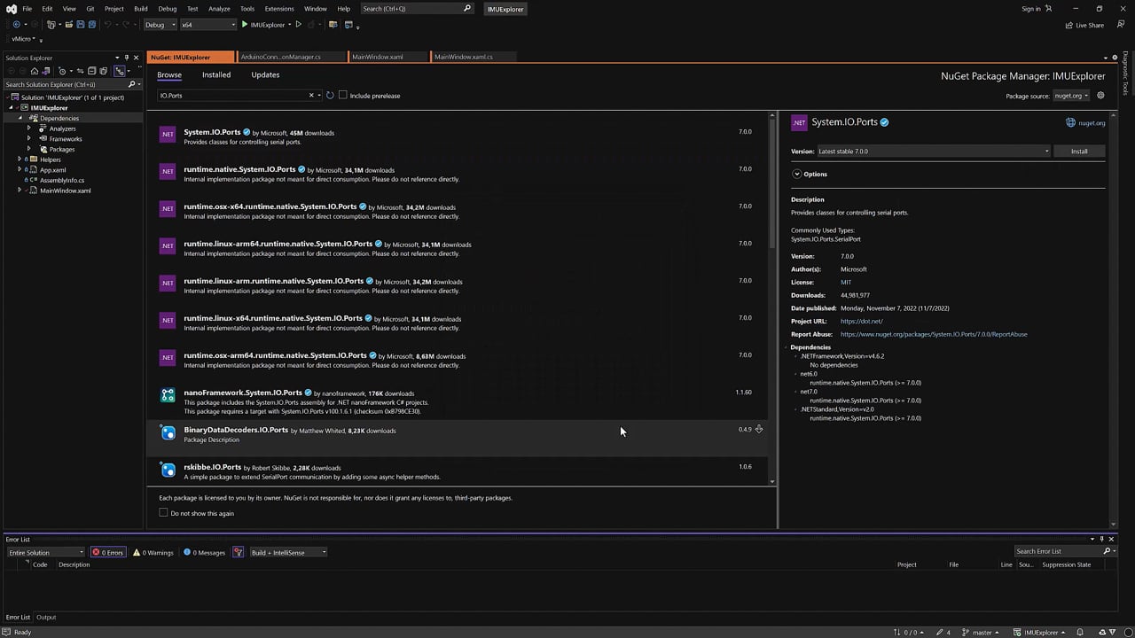 Program de colectare date de la senzori cu Arduino, C#, WPF