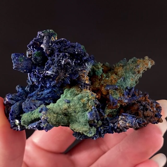 Azurite with Malachite (rare Morocco locale)