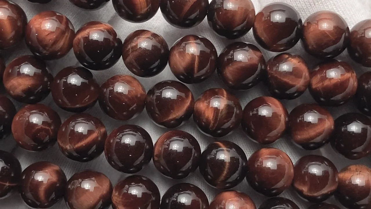 レッドタイガーアイ ラウンド8mm 1連｜天然石ビーズの卸問屋・通販