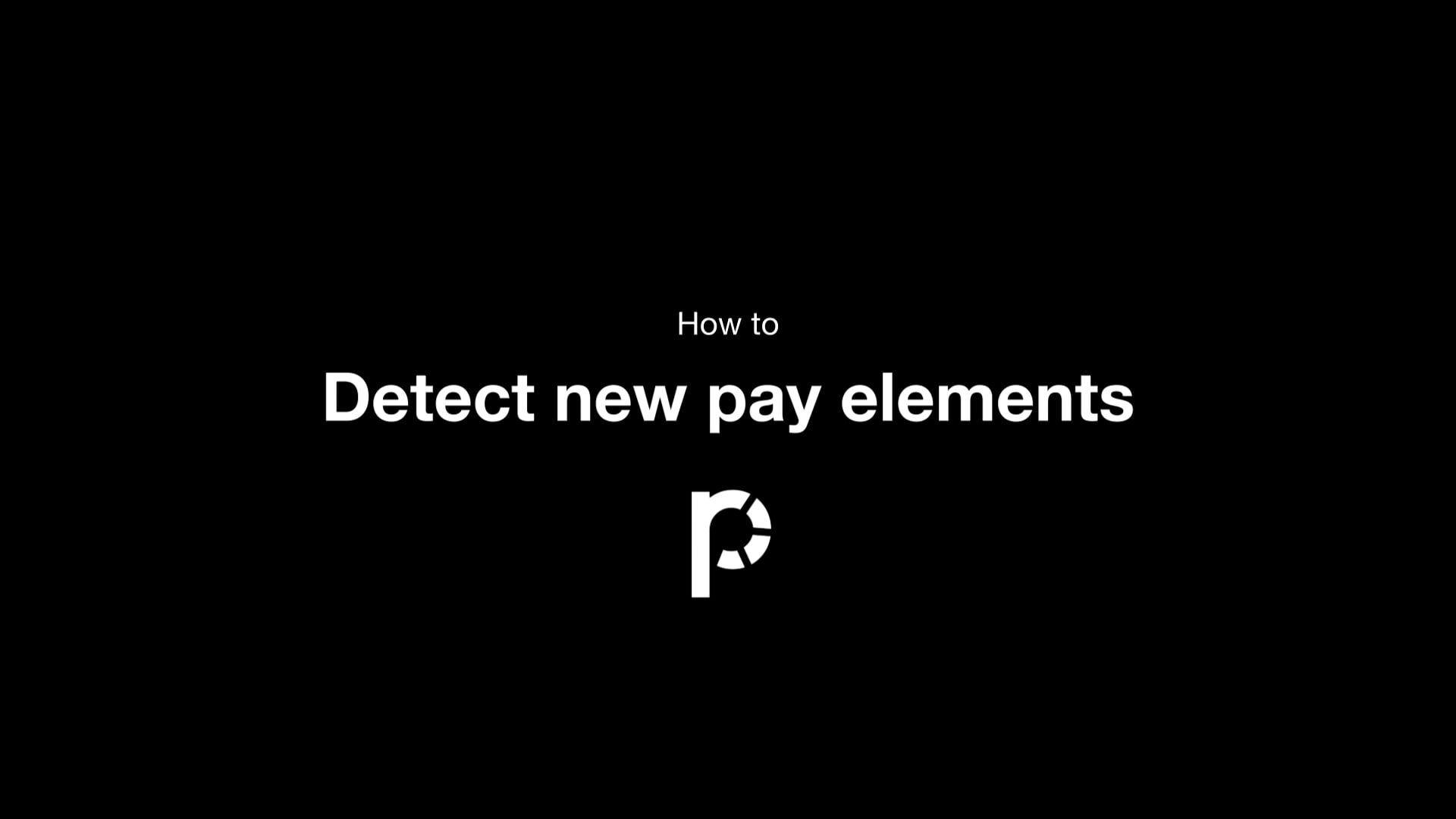 Detect new pay elements