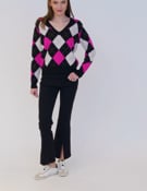 Video: KNITWEAR ARGYLE PULLOVER BLACK WOOL BLEND