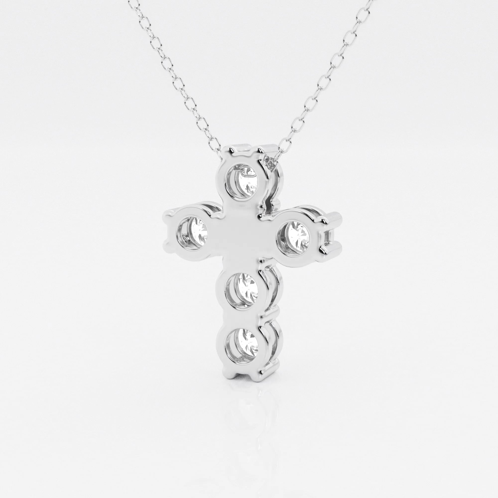 Ciondolo Croce Diamanti 2CT Lab-Grown – Placcato Oro 14k Bicolore – Argento 925 - Foto 4