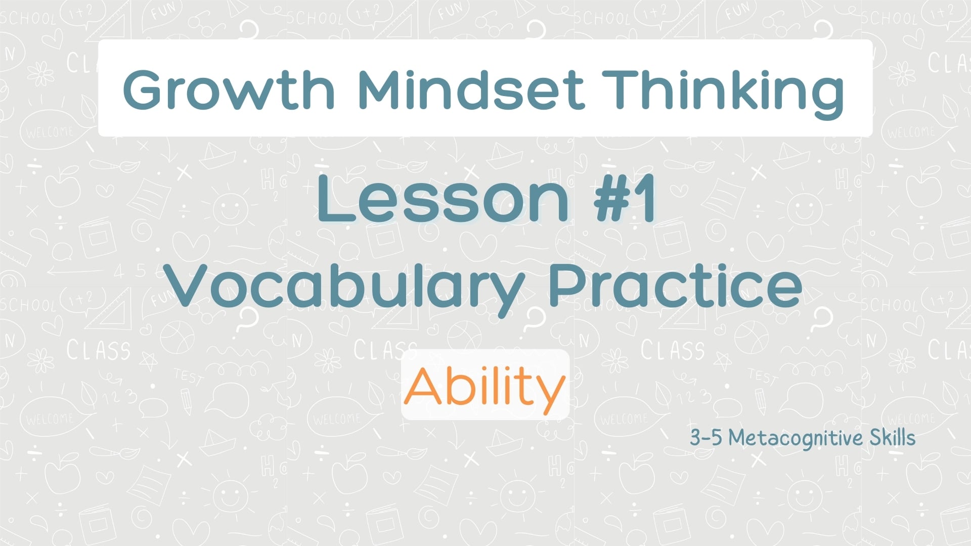 VLesson #1 Vocabulary Practice: Ability video thumbnail