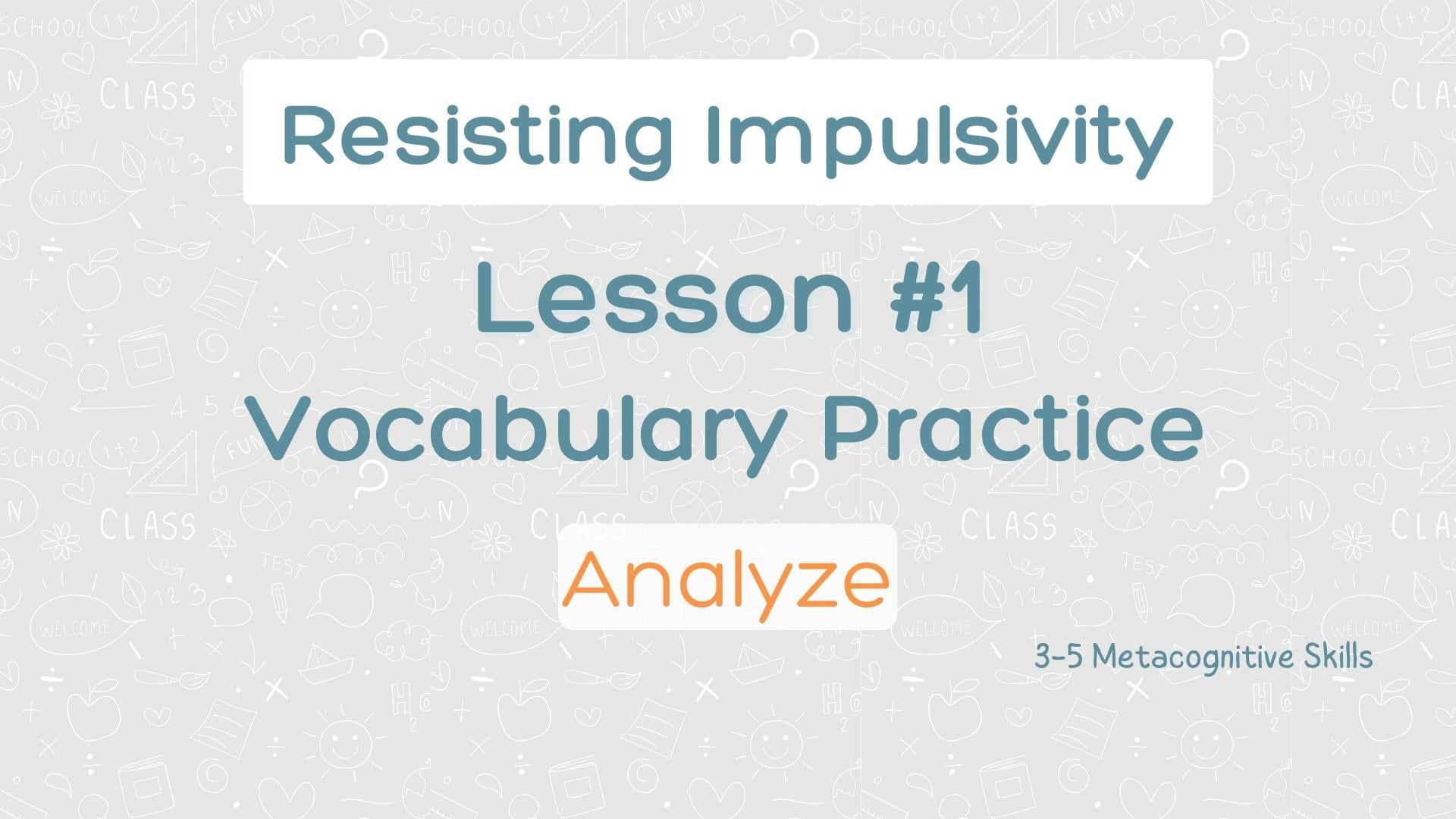 Lesson #1 Vocabulary Practice: Analyze video thumbnail