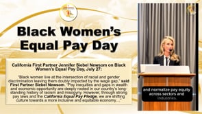First Partner Siebel Newsom talks about the importance of pay equity on Black Women’s Equal Pay Day