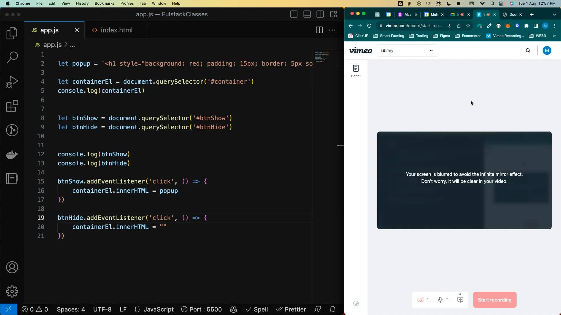 Js 014 event listener on Vimeo