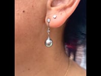 Diamond Pearl 18k Drop Earrings 6883-0845