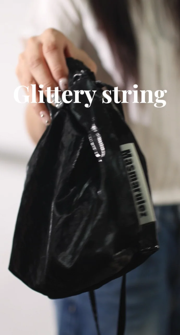 String cross bag-glittery black masmarulez官方網站