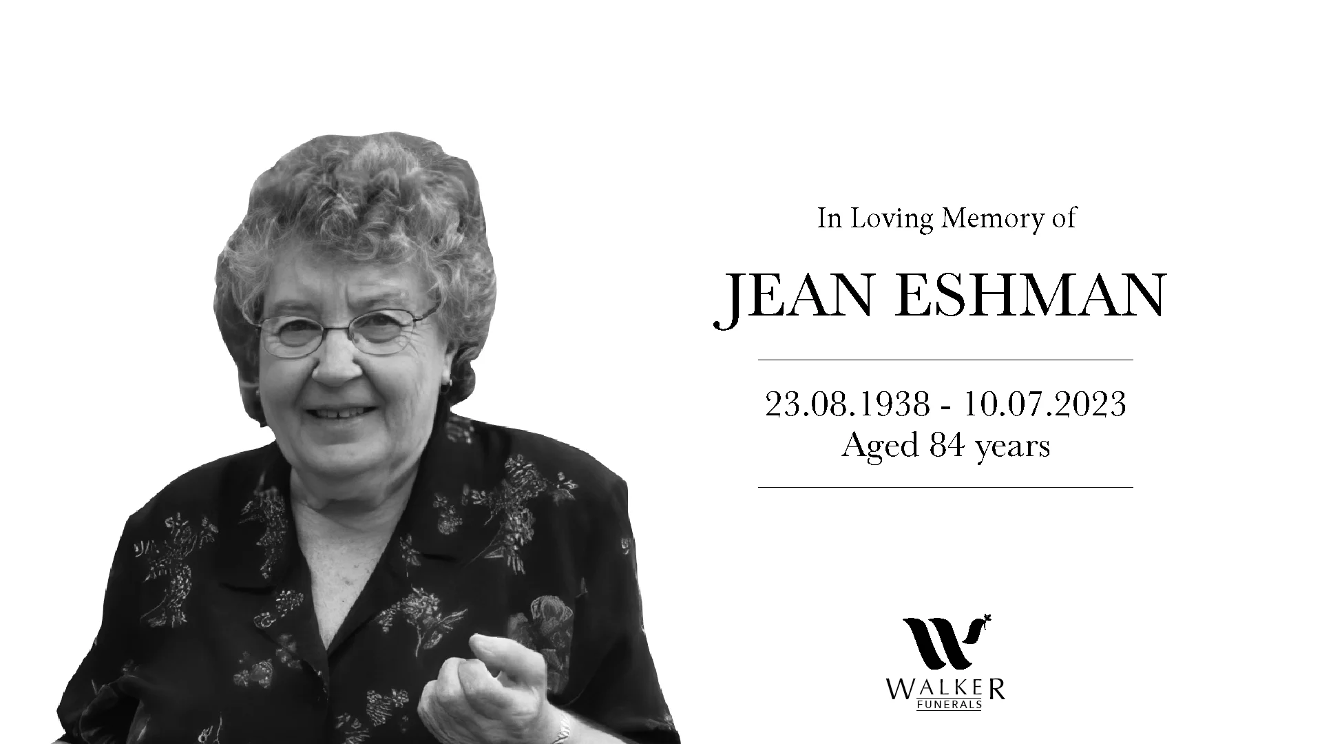 Robert B Walker Funerals Jean Eshman on Vimeo