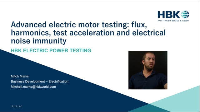 Advanced electric motor testing: flux, harmonics, test acceleration and electrical noise immunity