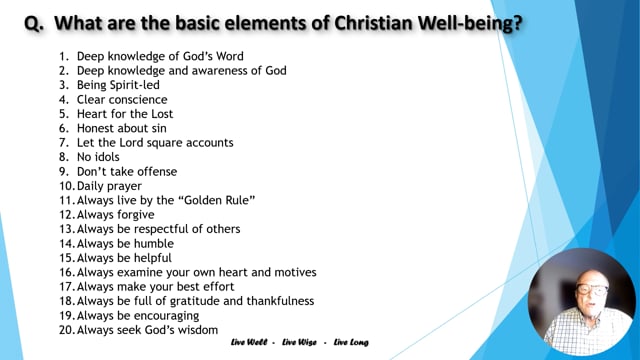 #010 What are the basic elements of Christian well-being?