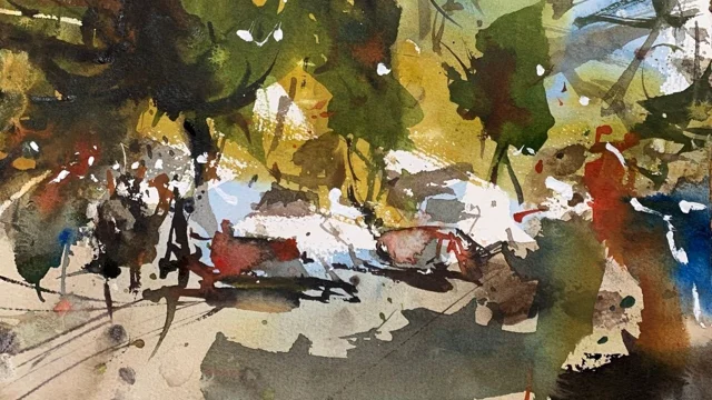 How To Abstract Landscape Paint Using Masking Tape