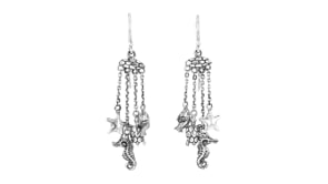 Sterling Silver Bali-Style Sea Life Drop Earrings