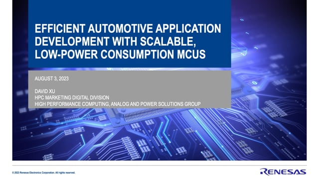 Efficient automotive electrical body application development with scalable, low-power consumption MCUs