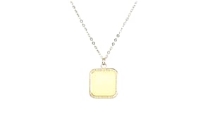Italian 14kt Yellow Gold Personalized Square Tag Necklace