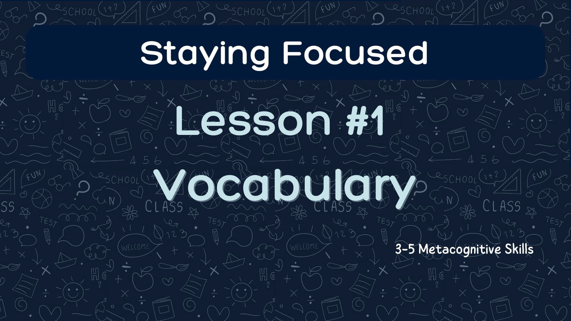 Lesson #1 Vocabulary video thumbnail