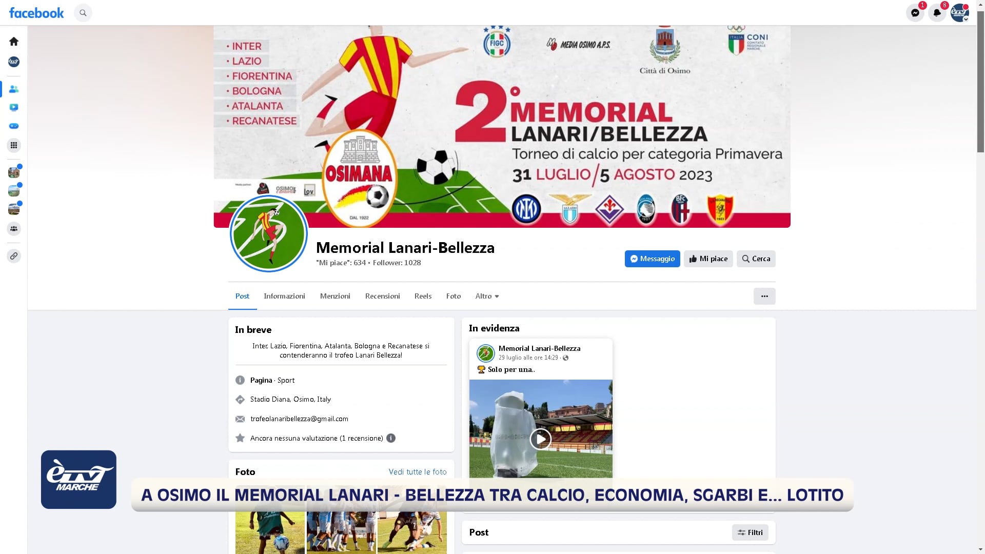 A Osimo il Memorial Lanari - Bellezza tra calcio, economia, Sgarbi e .. Lotito