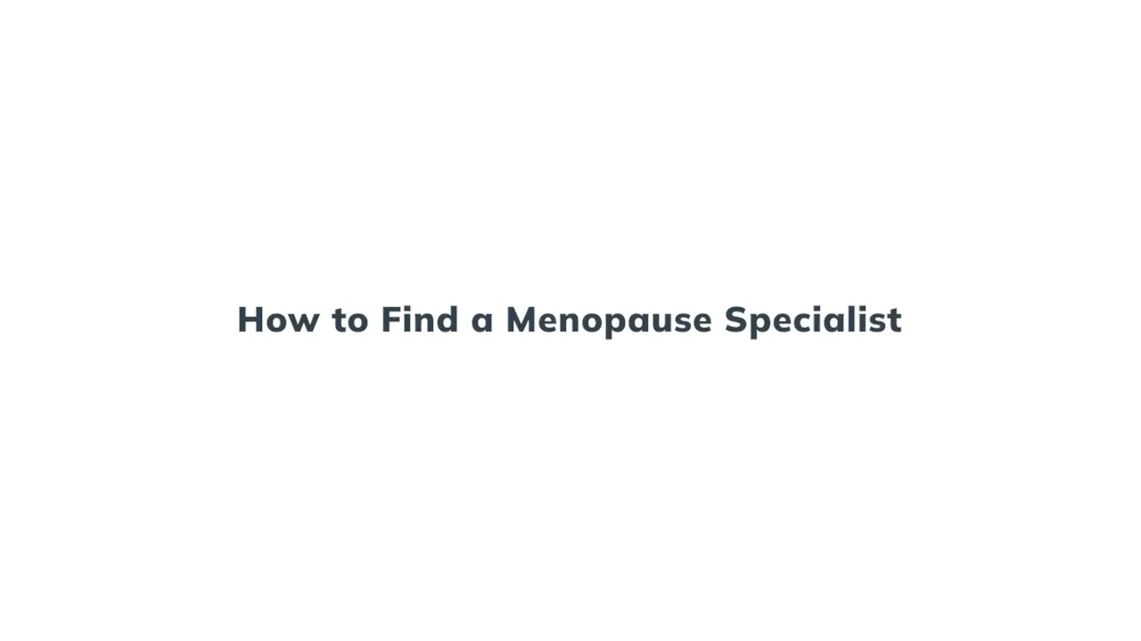 How to Find a Menopause Specialist on Vimeo
