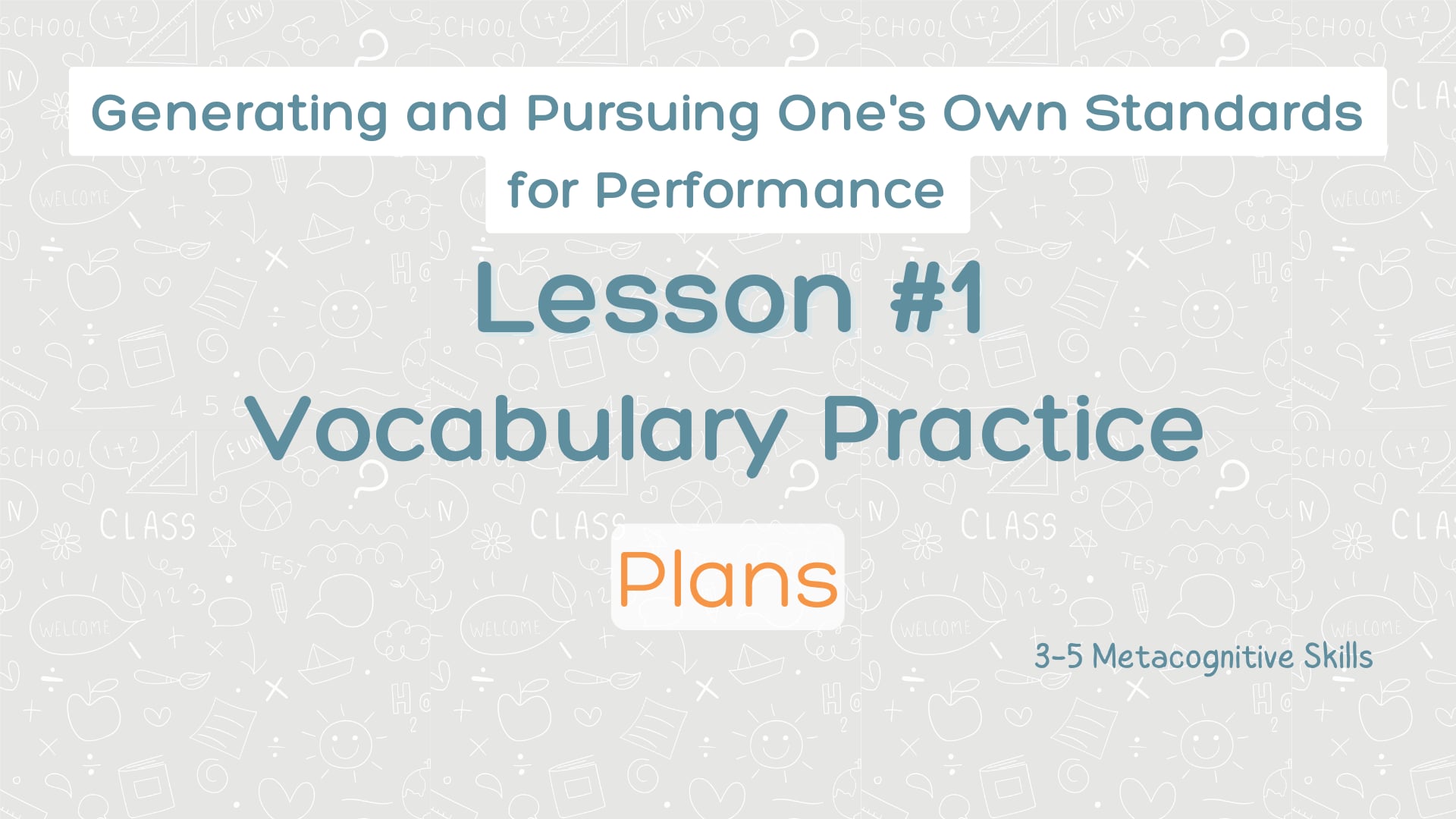 Lesson #1 Vocabulary Practice: Plans video thumbnail