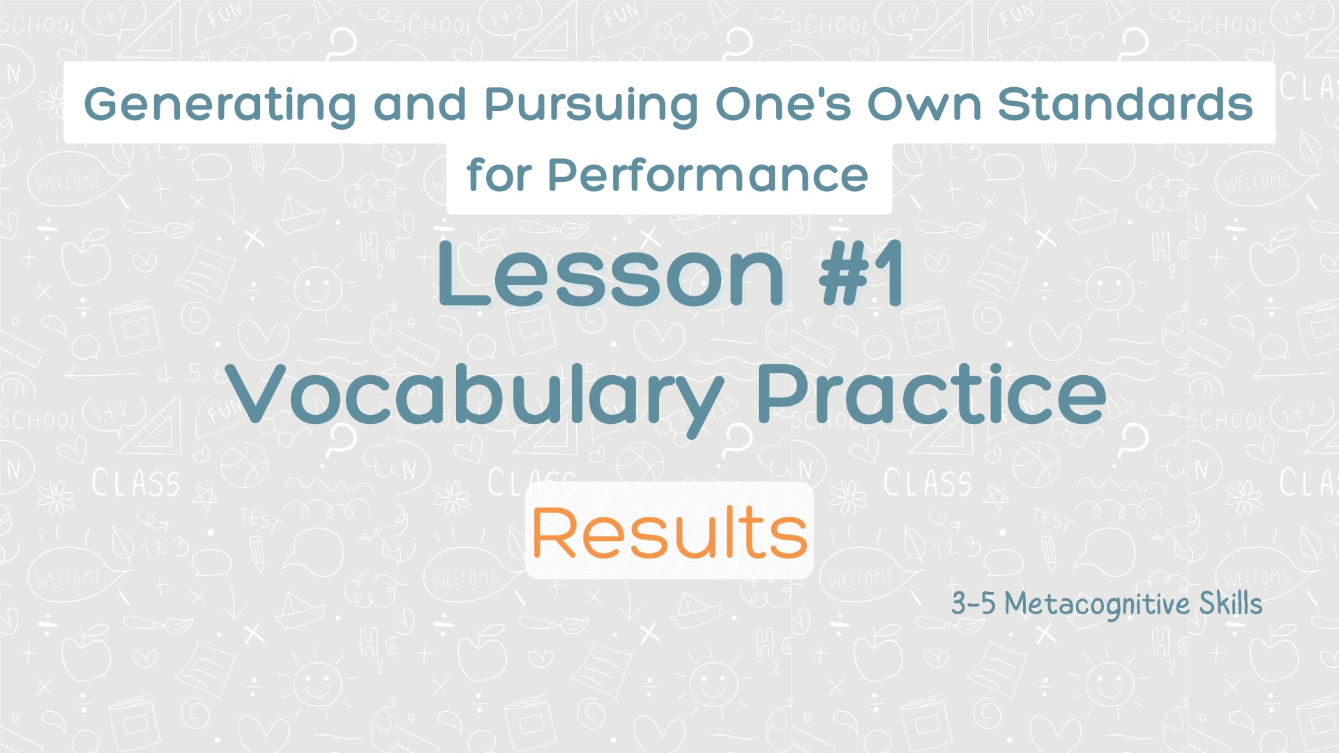 Lesson #1 Vocabulary Practice: Results video thumbnail