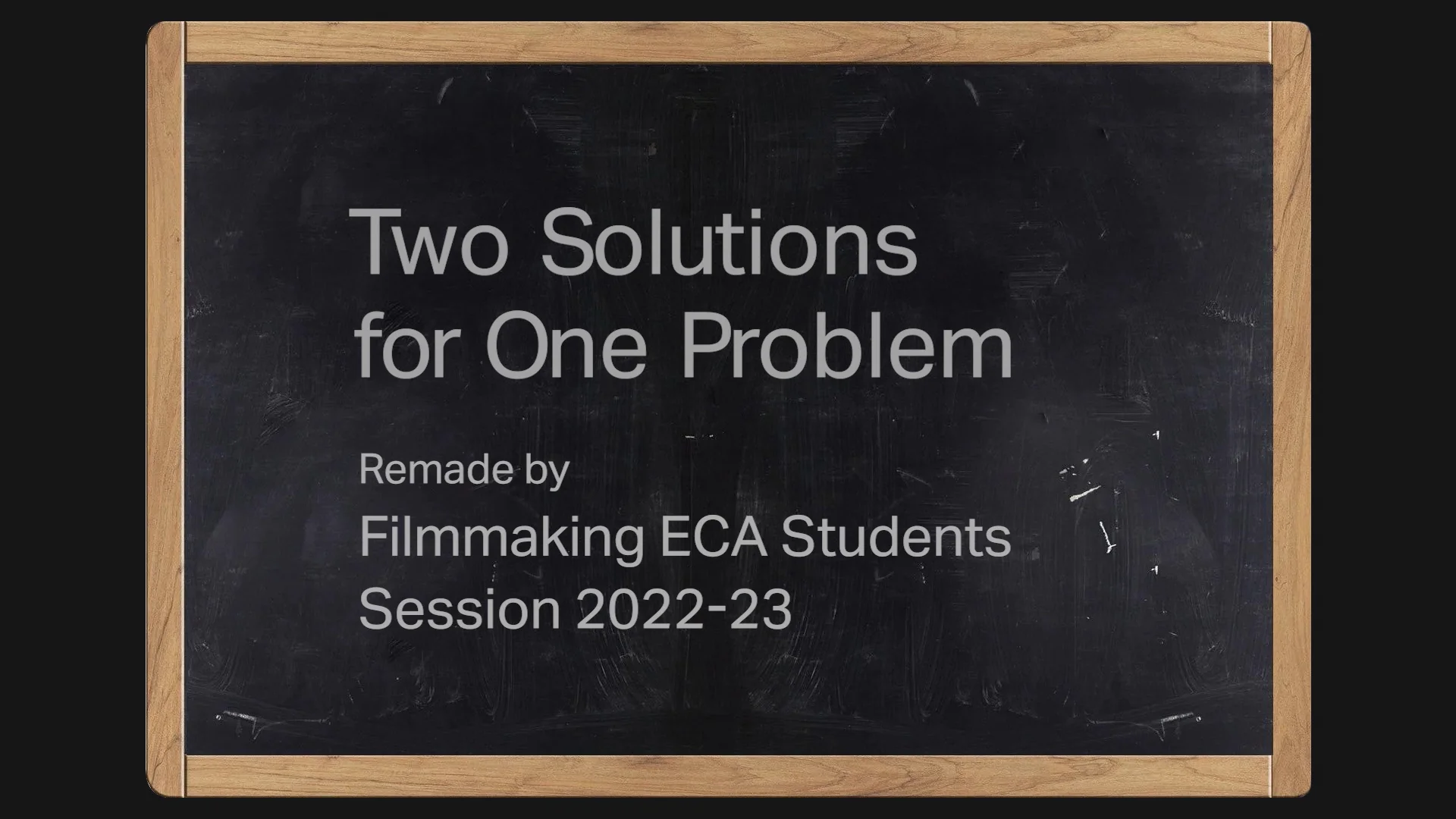 Two solutions for one problem