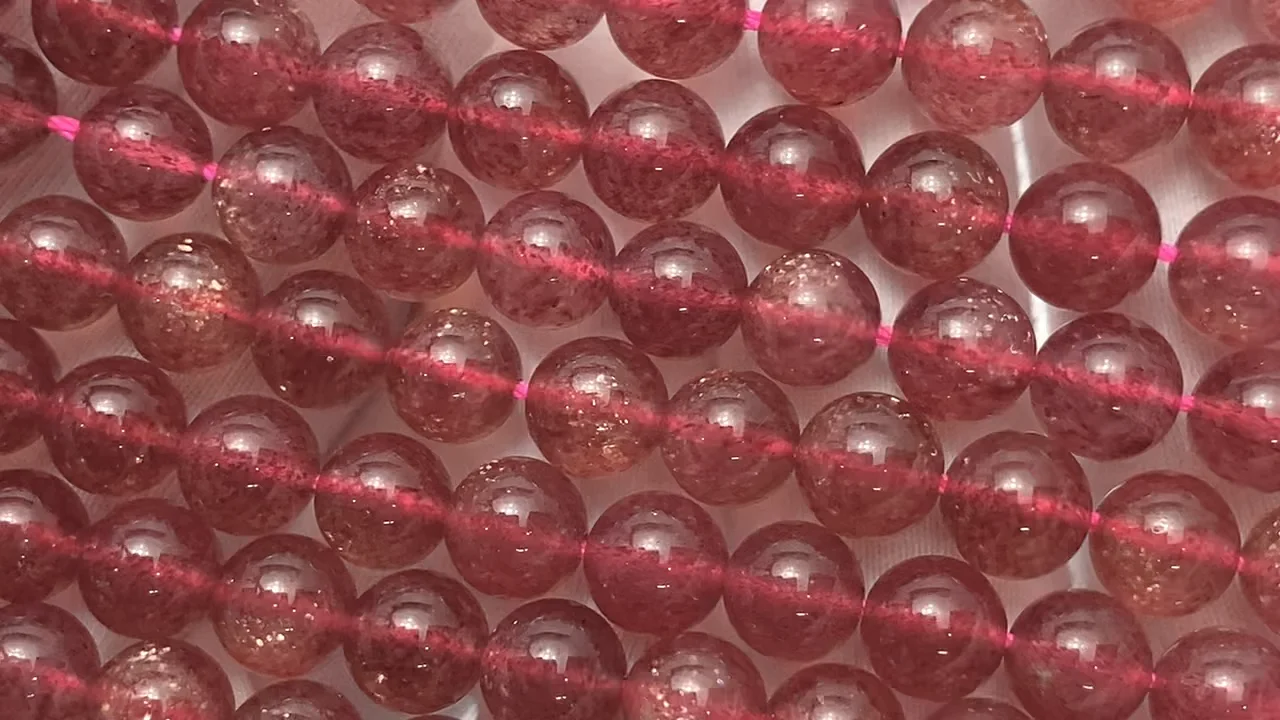 ピンクエピドート ラウンド8mm 半連/1連（37cm）｜天然石ビーズの卸