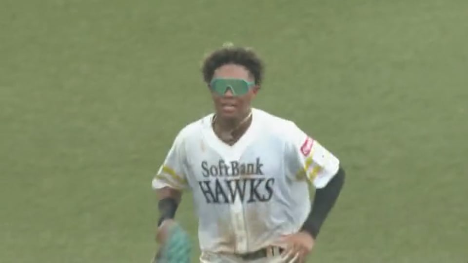 【ファーム】肩で魅せる!! ホークス・水谷瞬がレフト前の打球を処理し好送球でダブルプレー!!  2023年8月6日 福岡ソフトバンクホークス 対 広島東洋カープ